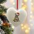 Border Terrier in Santa Hat Christmas Heart Bauble